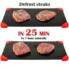[1 包] 快速魔法肉类解冻盘 - 带硅胶边缘的快速铝制解冻托盘，高效的冷冻肉类解冻设备，适用于厨房，是快速便捷肉类解冻的理想选择。肉类解冻设备