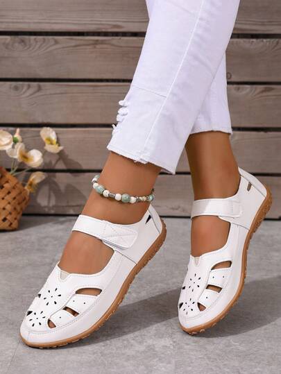 Sandalias de mujer casuales de verano, sandalias suaves de playa, zapatos para caminar, calzado cómodo para exteriores, sandalias clásicas de mujer de piel de PU