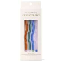 Wit & Delight 4ct Everyday Gifting Reusable Glass Straws With Cleaning Brush - 1 - View 1