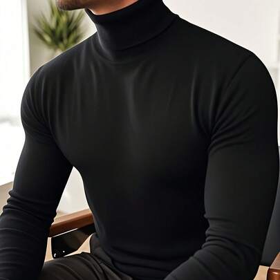 남성용 크루넥 긴팔 스웨터, 다용도 캐주얼 데일리 웨어 니트 풀오버