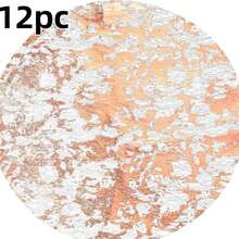 12/24/50/100/150 Stücke 33cm rundes Einweg-Besteck-Set in Goldfarbe, elegante Folie Tisch-Deko, geeignet für Hochzeit, Party, Veranstaltung, Weihnachten, Thanksgiving, Geburtstag, Abschluss, Candle-Light-Dinner, Valentinstag und Single-Party