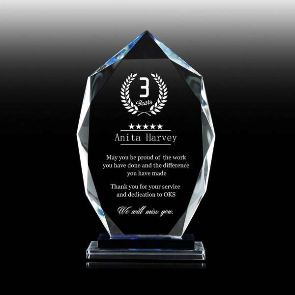 1PC Personalized Employee Retirement Appreciation Award,Plaque, Graduation, Crystal Award, Police Awards,Engraved Trophy,Plaque,Employee Award,