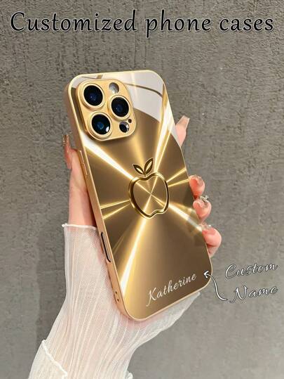 1pc Customized High-Definition Glass Phone Case With Gradient Apple Pattern, Compatible With Apple 16 Pro Max/15/14 Plus/13 Pro/12 Pro Max/11/XsMax/8/7/6Plus And Galaxy S24 Ultra/S25 Ultra. , Fashionable, Colorful, Cute, Fun, Minimalist, Matching Phone Case, Kawaii Customized, Personalized, Unique, Ideal Customized Gift For Boyfriend, Girlfriend, Family, Friends, Grandparents, Couples, Anniversary, Birthday,Season Picks