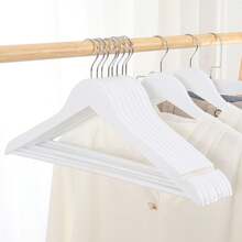 Trägalge, 20-delars set, tunn, med ett skåra på axeln, byxgalge, 360° roterande krok, björkträ, strumpebandshållare och jacka, molnvit, torkställning, garderobsorganisatör, multifunktionell byxgalge, halsduks- och slipsställ, förvaringsställ för hushållsbyxor - Multifärgad - Visa 2