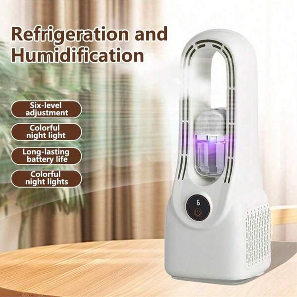 1pc Cold Air Conditioner Small Air Conditioner Office Humidifier Refrigerator Compact Bladeless Cold Fan Spray Cooling Machine Air Conditioner Fan
