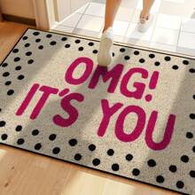 1pc Whimsical Polka Dot Welcome Mat, Machine Washable, Suitable For Kitchen, Dining Room, Hallway, Bathroom, Bedroom, Party, Patio Decor, Gifts, Home Atmosphere, Spring Decor, Summer Holiday Decor, Seasonal Summer Decor, Personalized Home, Fashionable Home