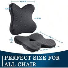 Memory Foam Gel Coccyx Seat Cushion For Office Chair Car Seat Ergonomic NonSlip DualLined Design Sciatica Relief Tailbone Pain Support Prure Relief For Desk Wheelchair Long Sitting Comfort