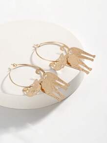 1 par de pendientes de cobre con diseño minimalista y hueco de animal, adecuado para uso diario, fiestas y banquetes de mujeres
