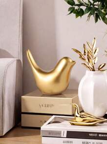 Creative Golden Bird Sculpture Home Decoration, Suitable For Living Room, Porch, Bookshelf To Display The Best Birthday Graduation Gift.