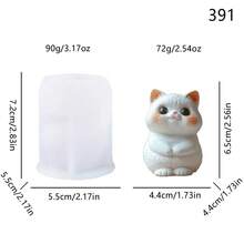 1pc Cute Cat Shaped Candle Making Silicone Mold, Handmade Scented Candle Mold, Creative Animal Design