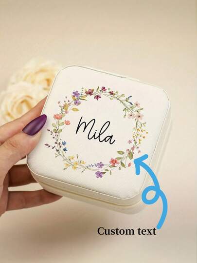 1 pieza/ Caja de joyería personalizada - Caja de almacenamiento de viaje personalizada, con cierre de cremallera y forro de tela, regalo perfecto para propuesta de dama de honor o recuerdo de pareja, diseño elegante | Forro suave, regalo de boda, caja de joyería, otoño elegante, ambiente cálido, renovación otoñal del hogar, armonía del hogar, vida elegante, vida artística