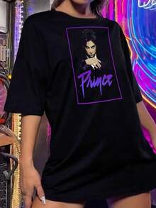 Camiseta de Prince para mujer - Blues Generation Guitar Music - Music0220 - Negro - Ver 2