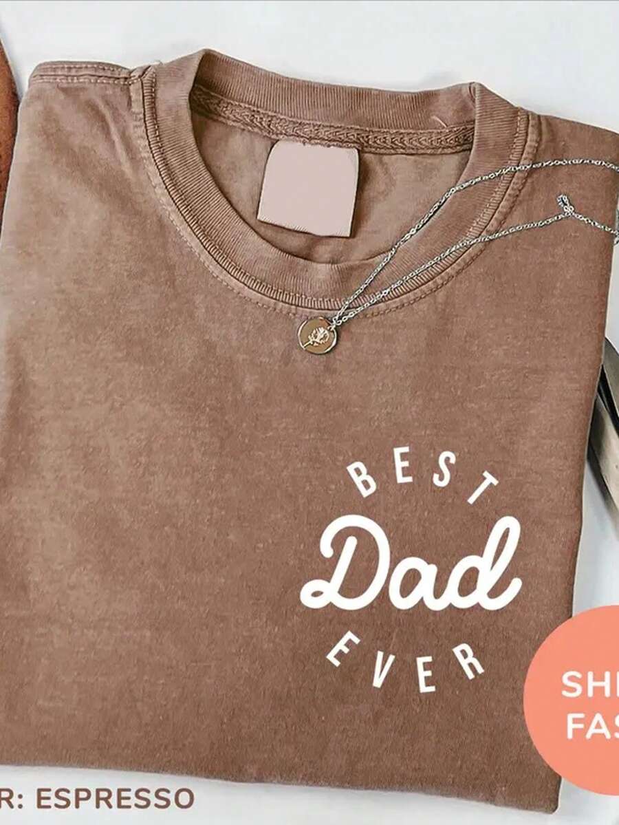 Comfortable Colors Dad Shirts, Father's Day Shirts, Dad Thank-You Shirts, Best Dad Shirts, Dad T-Shirts, Dad Gifts, Father's Day Gifts. - Màu Khaki - Xem 1