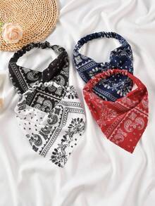 1件2025复古发带，均码，装饰布三角发带，弹力三角围巾发带，感恩节女士发饰，优雅发带 - 彩色 - 查看 11