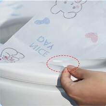 10 Stück wasserdichte Einweg-Toilettendeckel mit süßen Hasen- und Herzmustern - starker Klebstoff, einzeln verpackte Reise-Schutzhüllen, geeignet für Toilettentraining, öffentliche Toiletten und Badezimmer-Accessoires, Nutzung öffentlicher Toiletten | Einweg-Toilettendeckel | Einzeln verpackt mit Klebstoff