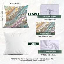 4pcs Pearl Textured Pillow Cover Set, Single-Sided Print, 45*45cm - Multicolor - View 2
