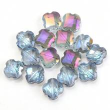 30 Peças/Pacote 9*12mm Oval 12mm Contas de Vidro de Trevo de Quatro Folhas, Contas Soltas Eletrorrevestidas para Acessórios de Joias DIY, Chaveiros, Encantos de Celular