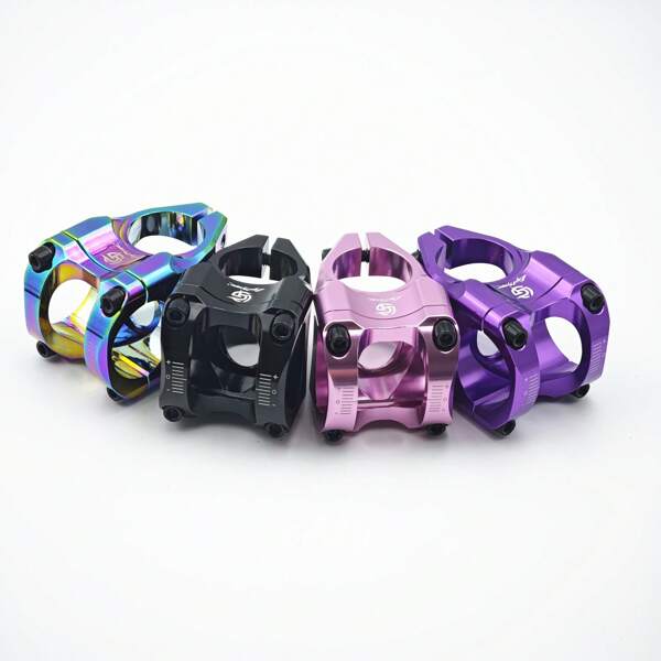 1pc Bicycle Stem For Mountain & DH-MTB & Off-Road Bikes - Aluminum Alloy CNC Machined, Lightweight, High-Performance, Durable, Colorful, Pink, Purple, Black, 31.8*28.6*35mm, Perfect For Trail Riding & Downhill Adventures, Anodized Finish