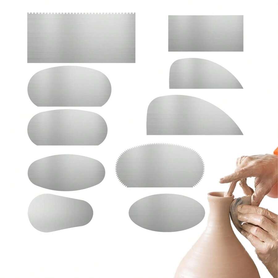 Stainless Steel Clay Sculpture Pottery Molding Ceramics Cutter Tools Scraper Crafts Pack Of 10