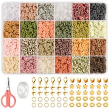 Set de 2.542 piezas de cuentas de arcilla polimérica para hacer pulseras, que incluye cuentas espaciadoras planas y redondas, cuentas de hematita, ideal para fiestas de cumpleaños, regalos de Año Nuevo