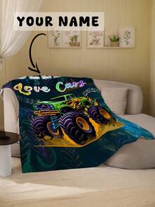 1pc Customizable Blanket, Suitable As Gift For Girls, Boys, Adults, Valentine's Day, Lightweight, Soft & Warm, Ideal For Mother's Day, Birthday, Children's Day, Father's Day, Graduation, Wedding, Christmas, Home Use On Sofa, Bed, Car, Bedroom, Living Room - Multicolor - View 3