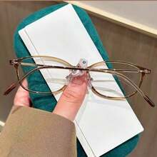 Korean Fashion Brown Small Frame Light Glasses