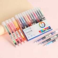 Set de 12 bolígrafos de gran capacidad de colores neutros, boligrafos multicolor de punta fina (0,5 mm) para la temporada de vuelta al colegio, escritura suave, adecuados para estudiantes, profesores, diarios y material escolar