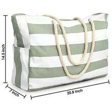 Borsa da spiaggia impermeabile di grandi dimensioni da donna, con chiusura a cerniera, a prova di sabbia e impermeabile, adatta per costumi da bagno e piscine, con motivo casuale