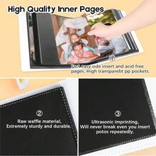 New-88 8x10 Photo Album 152 Pockets Holds 152 Photos, Large Capacity Lear Cover Family W Baby Photo Book For 8 X 10 Pictur, Photo Album 8x10  Black Inner  () - 尺寸如圖所示 + 顏色如圖所示 - 查看 3
