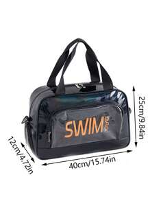1 Peça Bolsa Grande de Moda Simples com Capacidade Ampla, Bolsa Transversal de Compartimento Único, Bolsa Separadora de Seco e Úmido, Bolsa Multibolso com Bolso Visível, Bolsa a Prova d'Água a Laser para Praia, Viagem Curta, Negócios, Viagem, Natação, Fitness, Praia, Armazenamento, Esportes, Fitness, Multiuso para Carregar Roupas, Sapatos, Cosméticos, Bolsa de Viagem, Necessidades de Viagem, Férias, Verão, Volta às Aulas, Bolsa Escolar, Bolsa Impermeável para Artigos de Higiene Pessoal