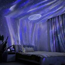 [Proyector Aurora] 2/1 Pieza Proyector de Luz Aurora - Proyector de Luces Boreales con Control Remoto - Proyector de Luz Nocturna Miniatura, Lámpara de Ambiente Adecuada para Dormitorio/Techo/Fiesta