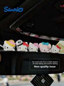 Sanrio Set de 5 accesorios de coche Hello Kitty para el salpicadero y el espejo retrovisor - Accesorios de interior de coche de PVC lindos con colores brillantes y diseño único, el regalo perfecto para familiares y amigos, figuras decorativas de muñecas de dibujos animados en 3D para la taza, perfecto para expresar creatividad