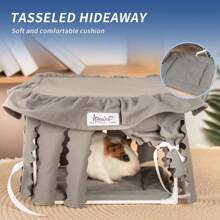 ITANDME Kleines Meerschweinchen Versteck Kaninchenbett atmungsaktiv Kleintier Bett & Kleintier Bett waschbar weiche Polsterung Innenraum Haustier Sommerhaus Habitat für Hamster Ratte