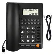 Teléfono fijo de sobremesa con cable y botón grande para oficina casa,hogar, hotel,Teléfono de escritorio con cable Teléfono de oficina Teléfono boton grande telefono fijo