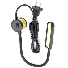 LED de luz de la máquina de coser, 6W COB coser luz de trabajo ajustable base magnética máquina de coser lámpara flexible 18LED 110-265V con base de montaje magnético ajustable para coser acolchar artesanía - Fácil de instalar y mantener, Longitud del cable: 130cm/51.2inch - Negro - Ver 8