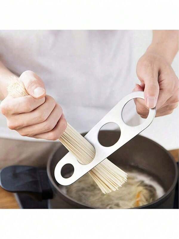 1 Stück Edelstahl Pasta/Nudel Messgerät, Küche Kochen Italienische Pasta/Nudel Portionskontrolle Messvorrichtung, 4-Loch Pasta Messwerkzeug