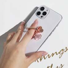 360° Rotating Shiny Flower Ring Phone Holder - Universal Shiny Metal Phone Ring Stand Grip, Cute Portable Phone Accessory For All Smartphones - Multicolor - View 5