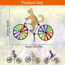 Decoración de bicicleta giratoria con animales de estilo caprichoso - Decoración de 20" de criaturas de dibujos animados para ciclo, molinete de plástico resistente a la intemperie para el patio/jardín, ornamento giratorio y colorido para exteriores con estaca duradera - Multicolor - Ver 4