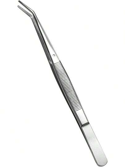 Stainless Steel Curved Serrated Tip Multipurpose Tweezers For Craft Repairing