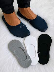 Kit 4 Pairs Of Invisible Socks Unisex Comfortable Slippers - Invisible - 彩色 - 查看 1