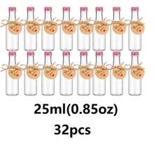 32pcs/1pc/5pcs Mini Petite Empty Transparent Body Plastic Wine Bottle Waterproof, With A Small Funnel For Easy Filling, Screw Cap Sealing Is Not Easy To Leak, Multiple Sizes To Choose From, Suitable For Weddings, Parties, Alcohol, Gin, Whisky, Spirits.