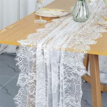 Lace Tablecloth French Lace Table Runner White And Black Floral Lace Edging Tablecloth Romantic Table Runner Wedding Decoration