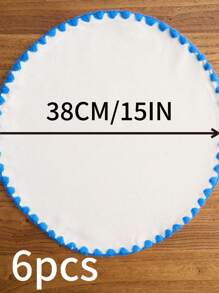 1/4/6/12 piezas Manteles individuales redondos con bordado de conchas marinas azules, decoración para el hogar y la cocina, manteles de mesa de comedor antideslizantes para tazas, vasos y platos para decoración de fiestas, cumpleaños y banquetes
