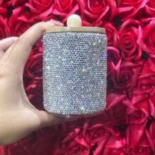 1pc White Luxury Crystal Rhinestone Decor Desktop Pen Holder, Creative Clay Glue Rhinestone Decor Makeup Brush Organizer, Fashionable Beauty Tool,For Holiday Beach, Bathroom Collection, Bedroom Collection, Large Capacity
