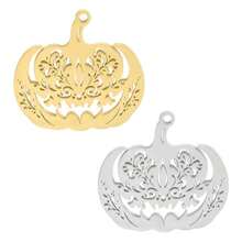 2pcs Fashionable 304 Stainless Steel Gold/Silver Plant & Flower Pattern Pendant, Vacuum Electroplated Durable Craft, Suitable For Necklace, Earrings, DIY Jewelry Making