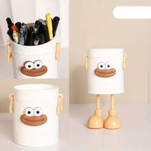 1 Stück Cartoon personalisierter Stifthalter Set, einfacher vintage Büroaufbewahrung Stifteetui, Desktop Organizer Eimer, ideales Geschenk für Zuhause und Studium Schreibwaren Aufbewahrung, Stiftbeutel, Schultasche Schulmaterial, Schulanfang