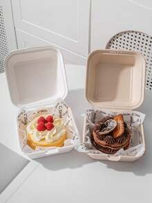 6/10/12/15/20pcs Bento Cake Box,Burger Box, Cake Dessert Takeaway Packing Box,Camping & Picnic Box, Western-Style Food Packaging Box