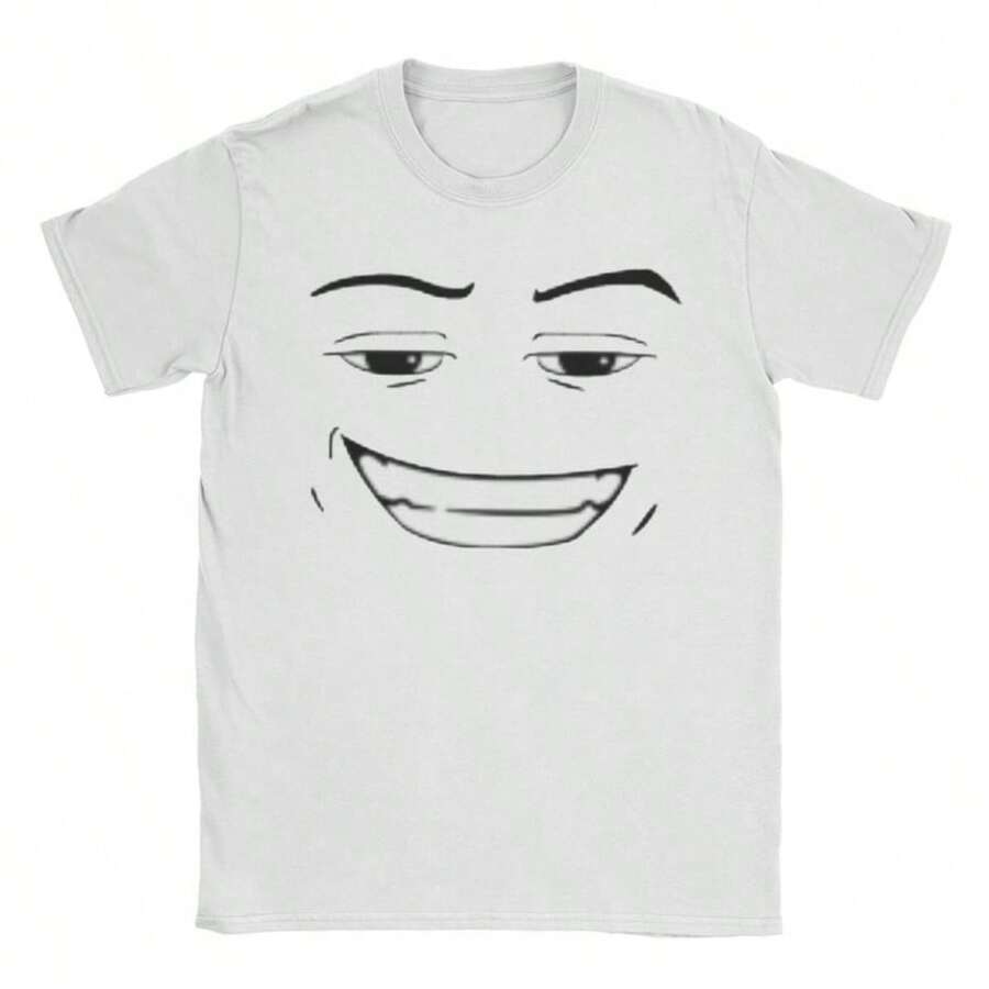 BREATHABLE SUMMER Comfortable Summer Women Robot Robloxs Man Face Gaming Meme T Shirts Women Clothing Vintage Short SLEEsve Round Neck Tees Unique T-Shirts - trắng - Xem 1