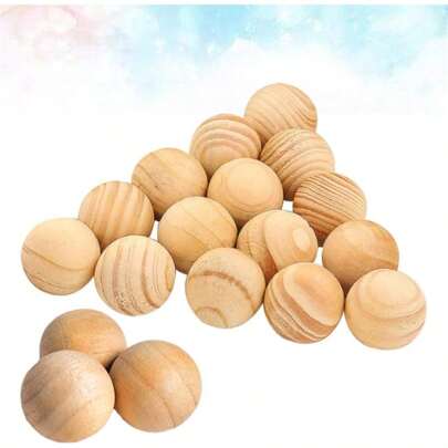 25 bolas de madera de alcanfor natural, bolas de madera de cedro natural para libros de madera, ropa, bolas de alcanfor, cajones, armarios