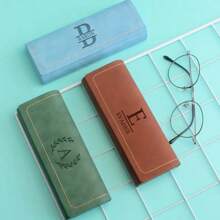 Customized Leather Eyeglass Case - Groomsmen Gift, Travel Leather Accessory, Unisex Sunglasses Case, Coworker Gift, Leather Eyeglasses Pouch, Mother's Day Gift, Dad & Mom Gift, Customized Classic Vegan Leather Eyeglass Case - Modern & Vintage Eyeglasses, Personalized Gift For Anniversary, Birthday, Christmas